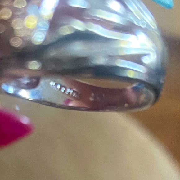 Judith Ripka ring sterling, silver designer, ring, large pink topaz - Picture 9 of 10